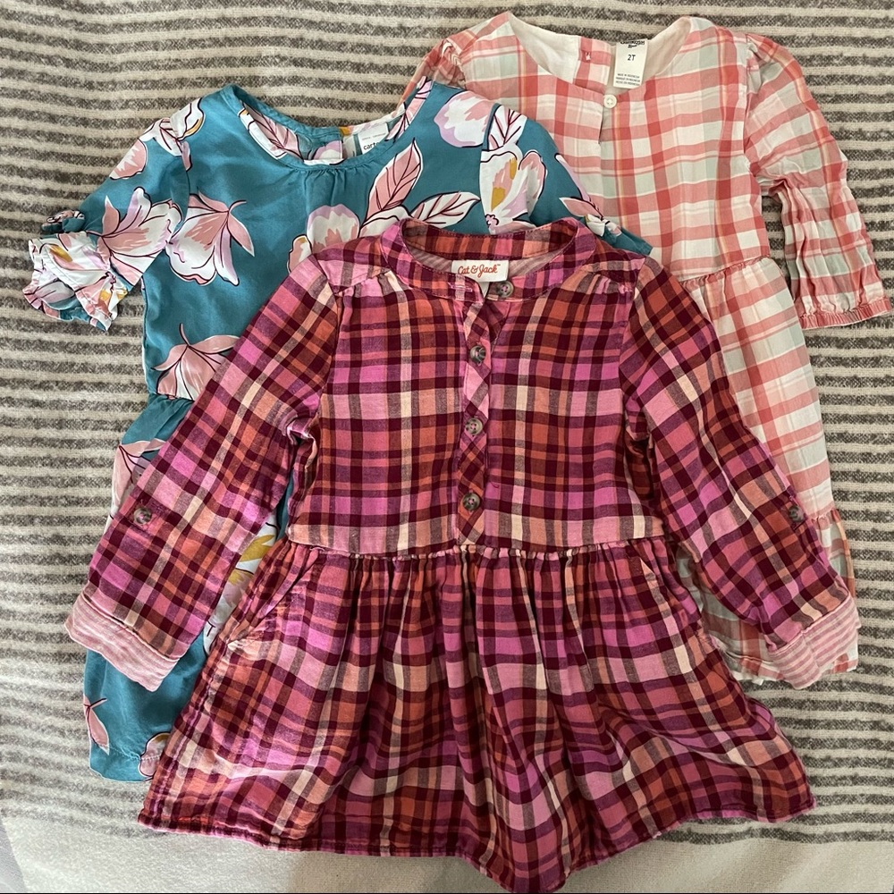 Bundle 3 EUC Girls 2T Dresses - Carters, Osh Kosh, Cat & Jack